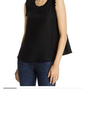 Cinq a Sept Lenore Ruffle Trimmed Silk Top. Size S. Worn 1 time! Adorable!
